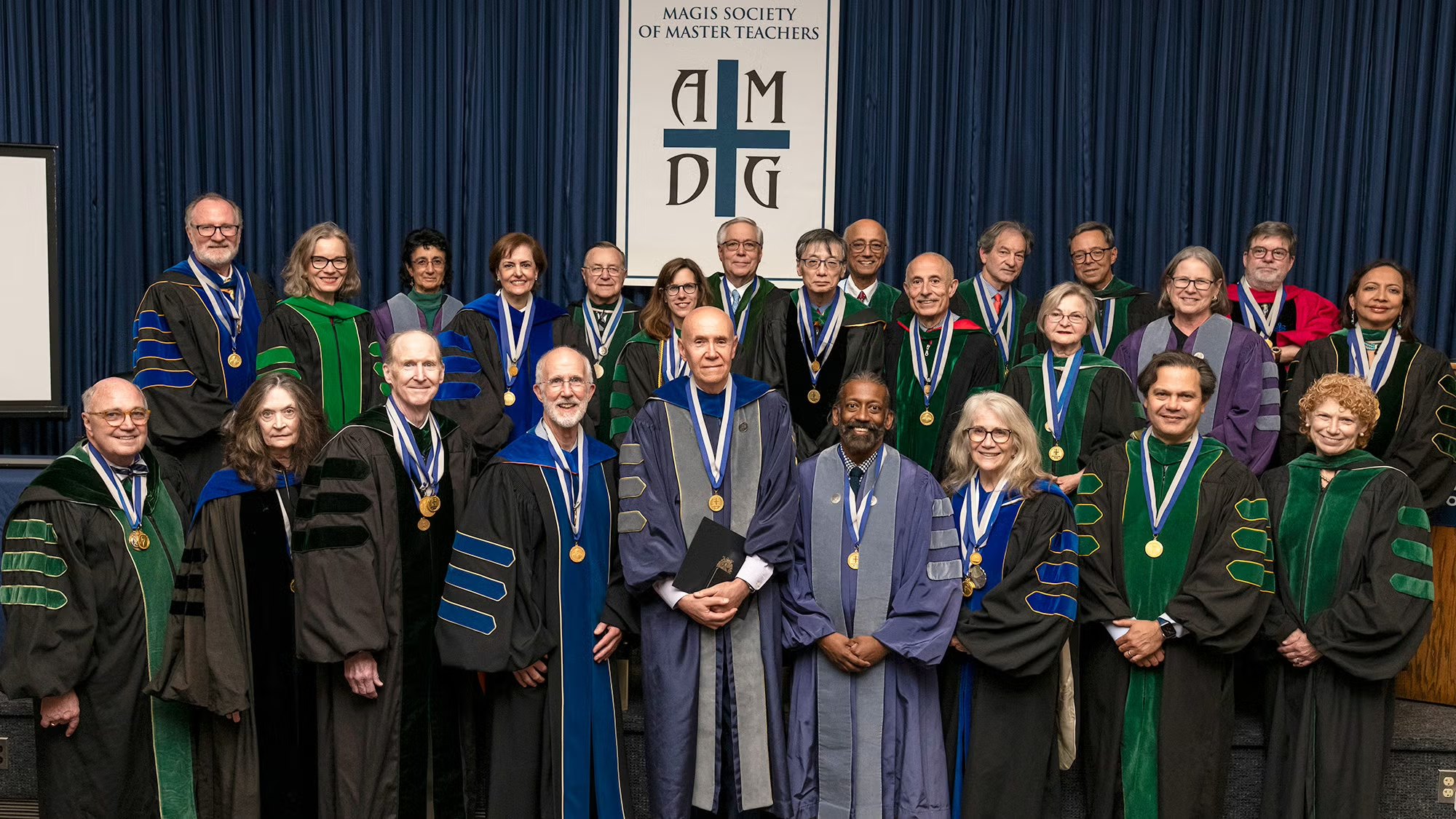 Members of the MAGIS Society of Master Teachers welcomed the group's 2024 inductees. Image: Charles Siwinski